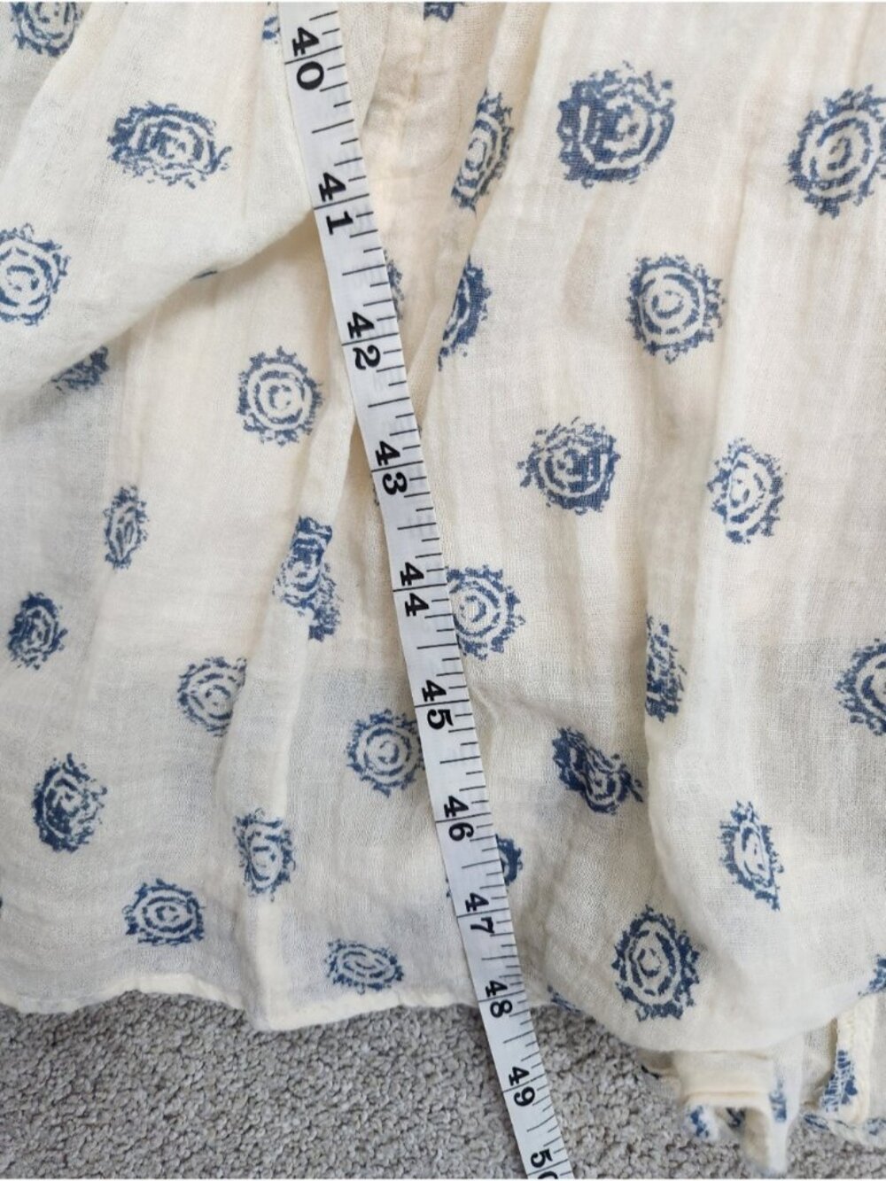 Free People Ivory Tiered Beautiful Boho Sun Chaser Midi Maxi Dress Size M Cotton - Picture 12 of 15